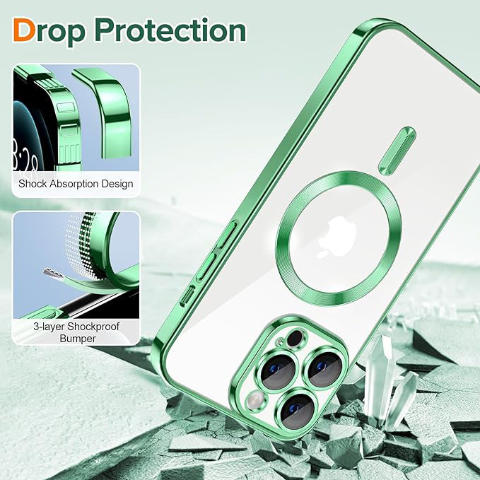 MagSafe-etui til Apple iPhone 12 Pro, Techsuit, Luxury Crystal, Lysegrøn