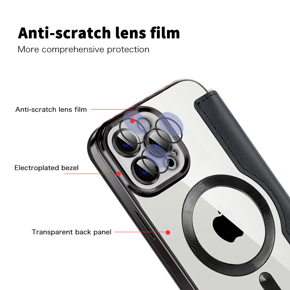 MagSafe Case for Apple iPhone 12 Pro, Techsuit, SmartMag Book, Black