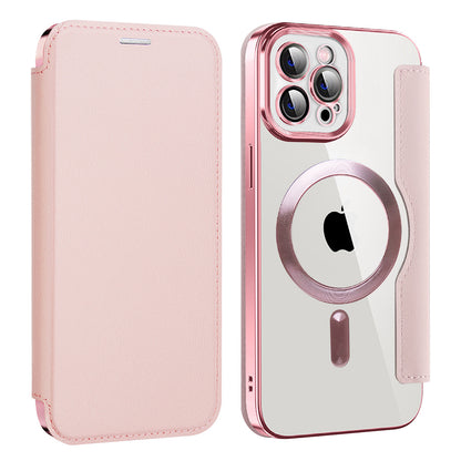 MagSafe-etui til Apple iPhone 12 Pro, Techsuit, SmartMag Book, Lyserød
