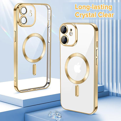 MagSafe-etui til Apple iPhone 12, Techsuit, Luxury Crystal, Guld