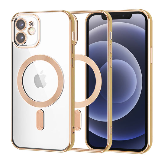 MagSafe-etui til Apple iPhone 12, Techsuit, Luxury Crystal, Guld