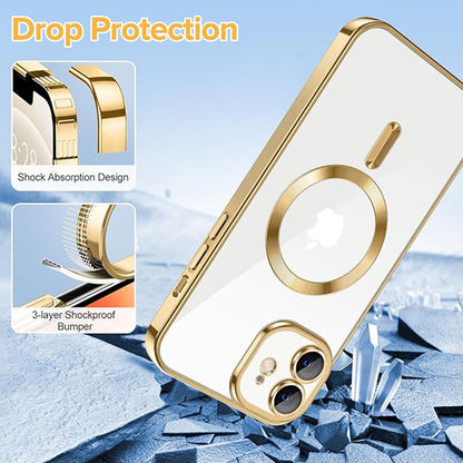 MagSafe-etui til Apple iPhone 12, Techsuit, Luxury Crystal, Guld