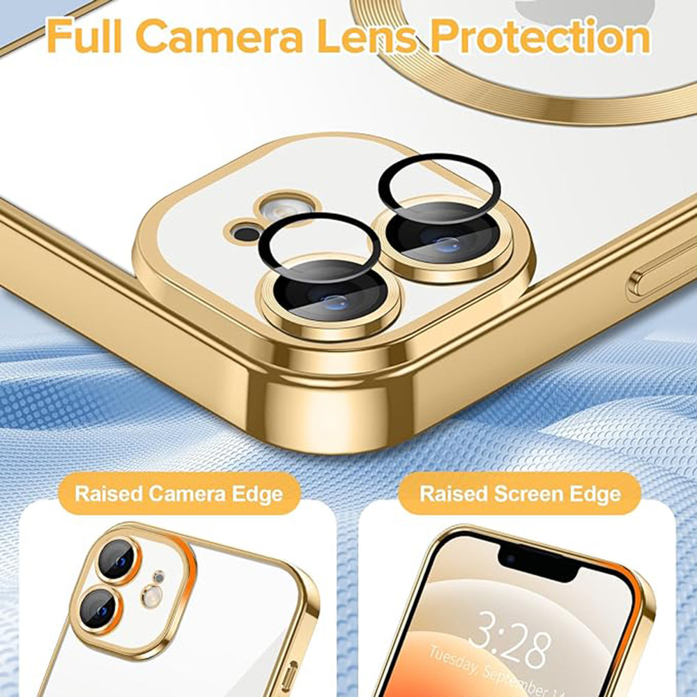 MagSafe-etui til Apple iPhone 12, Techsuit, Luxury Crystal, Guld