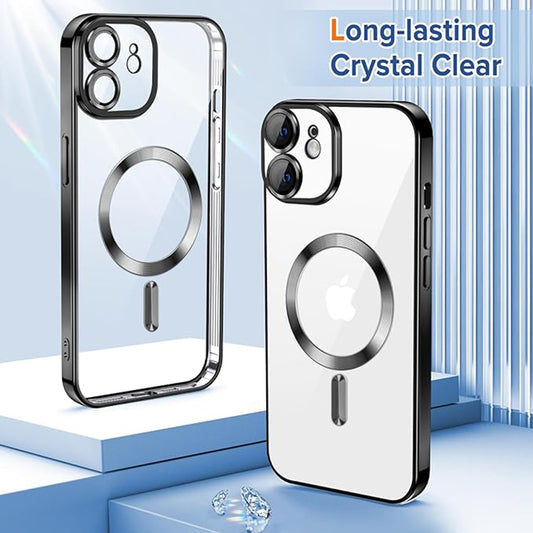 MagSafe-etui til Apple iPhone 12, Techsuit, Luxury Crystal, Sort