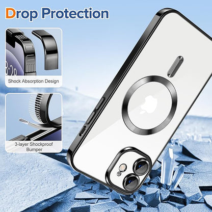 MagSafe-etui til Apple iPhone 12, Techsuit, Luxury Crystal, Sort