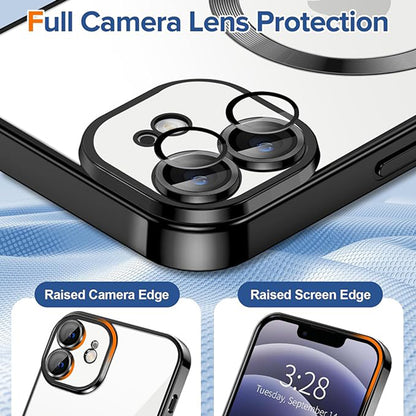 MagSafe-etui til Apple iPhone 12, Techsuit, Luxury Crystal, Sort