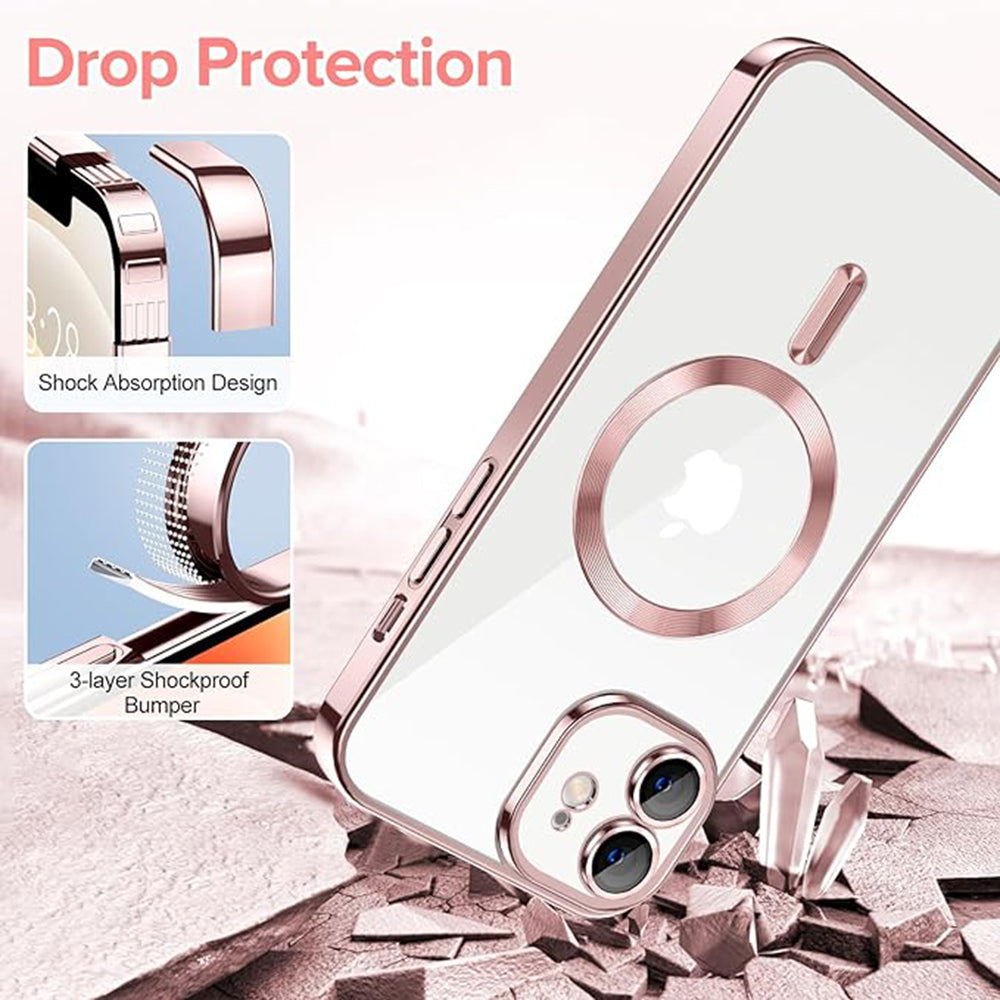 MagSafe-etui til Apple iPhone 12, Techsuit, Luxury Crystal, Pink