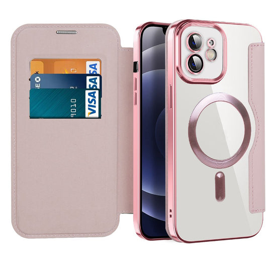 MagSafe Case for Apple iPhone 12, Techsuit, SmartMag Book, Pink
