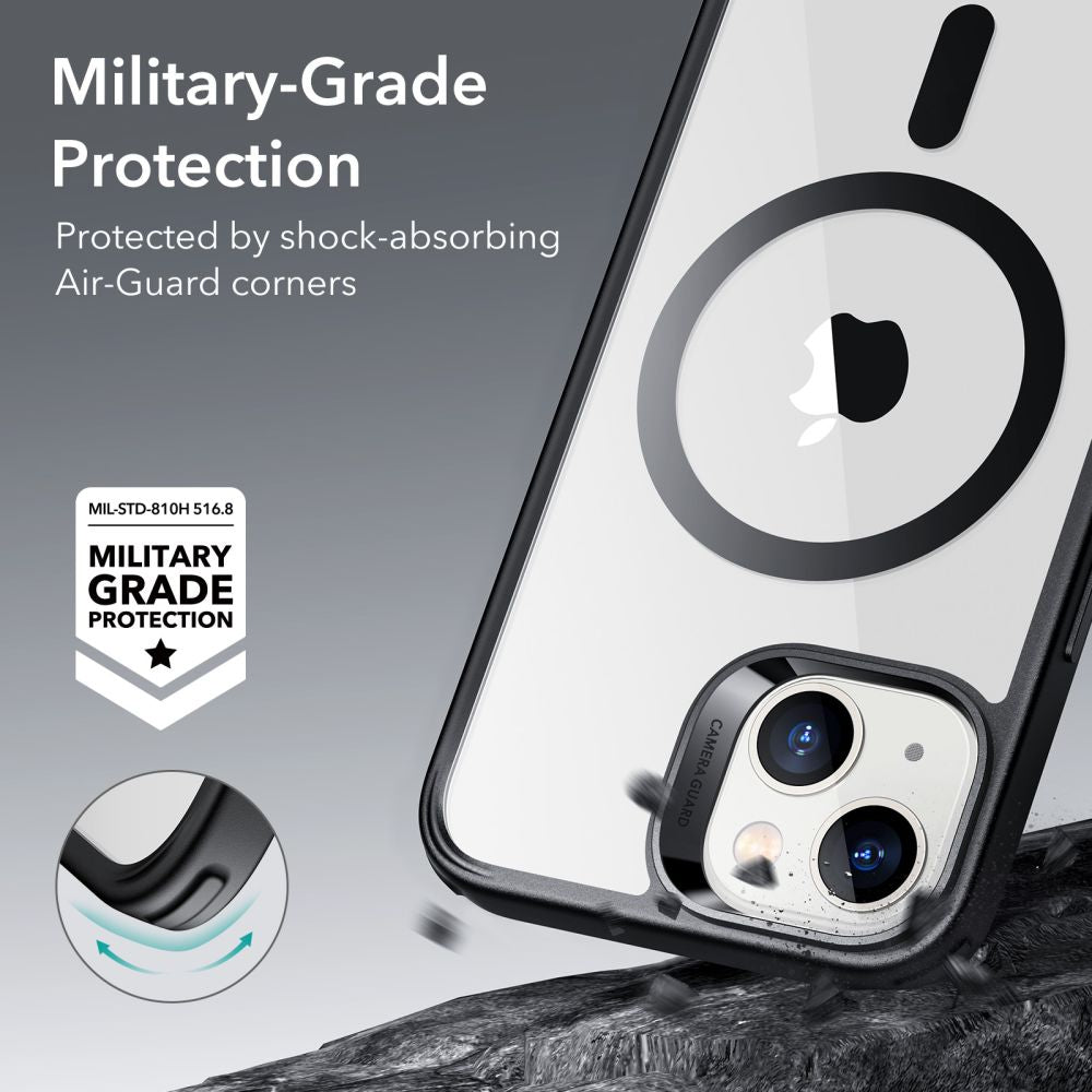 MagSafe cover til Apple iPhone 14 / 13, ESR, Classic Hybrid, Sort Transparent