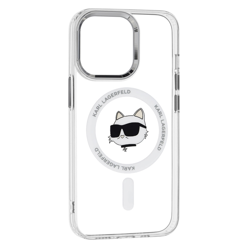 MagSafe cover til Apple iPhone 13 Pro, Karl Lagerfeld, IML Metal Choupette's Head, Hvid.