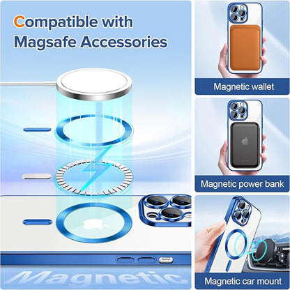 MagSafe-etui til Apple iPhone 13 Pro Max, Techsuit, Luxury Crystal, Mørkeblå