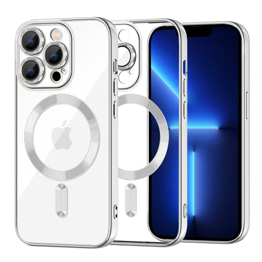 MagSafe-etui til Apple iPhone 13 Pro Max, Techsuit, Luxury Crystal, Sølv