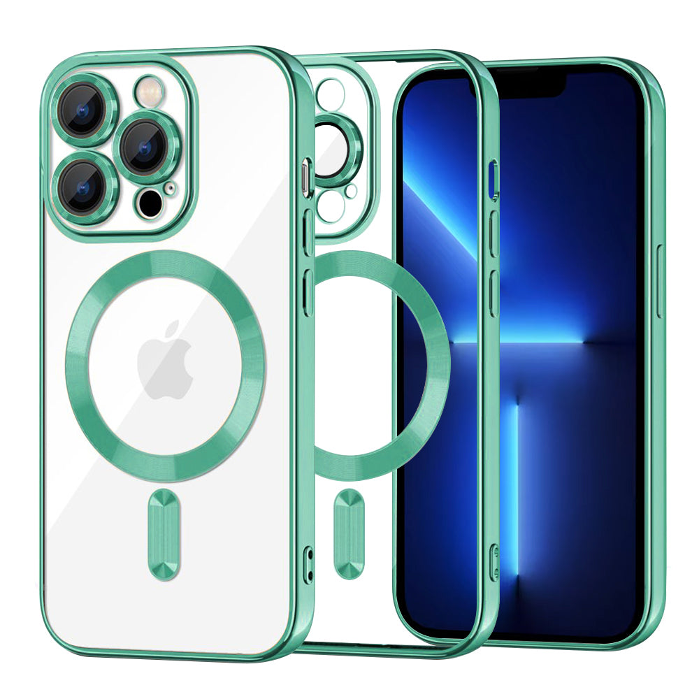 MagSafe-etui til Apple iPhone 13 Pro Max, Techsuit, Luxury Crystal, Lysegrøn