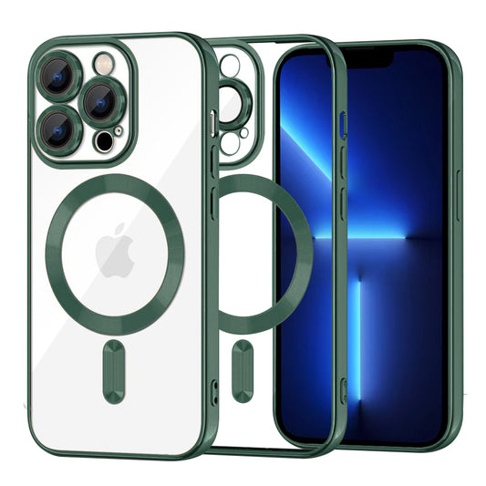 MagSafe-etui til Apple iPhone 13 Pro Max, Techsuit, Luxury Crystal, Mørkegrøn