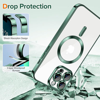 MagSafe-etui til Apple iPhone 13 Pro Max, Techsuit, Luxury Crystal, Mørkegrøn