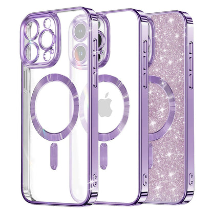 MagSafe-etui til Apple iPhone 13 Pro Max, Techsuit, Luxury Glitter, Lys lilla