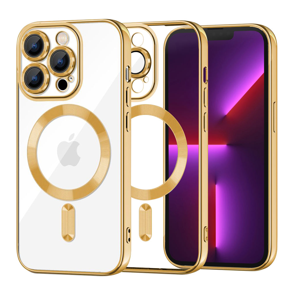MagSafe-etui til Apple iPhone 13 Pro, Techsuit, Luxury Crystal, Guld