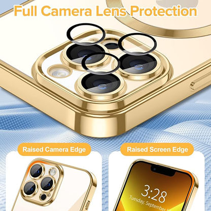 MagSafe-etui til Apple iPhone 13 Pro, Techsuit, Luxury Crystal, Guld
