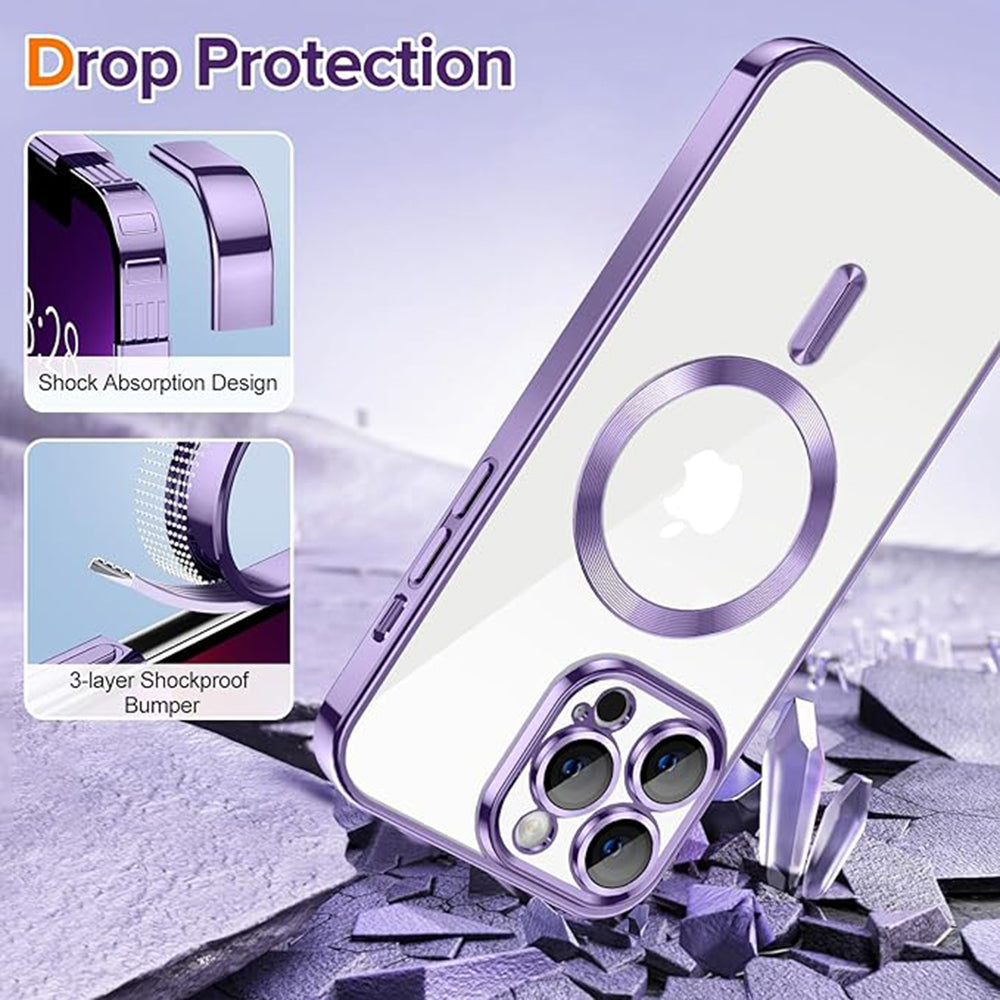 MagSafe-etui til Apple iPhone 13 Pro, Techsuit, Luxury Crystal, Lys lilla