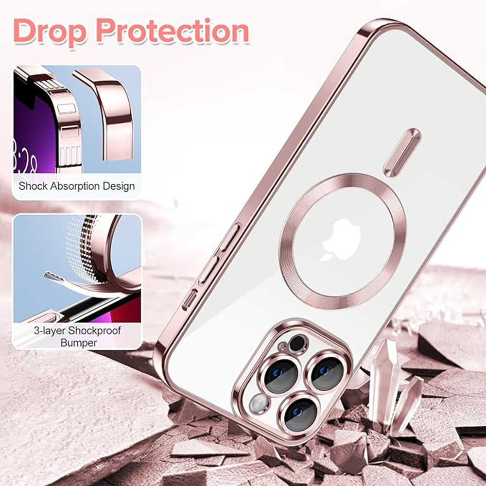 MagSafe-etui til Apple iPhone 13 Pro, Techsuit, Luxury Crystal, Pink