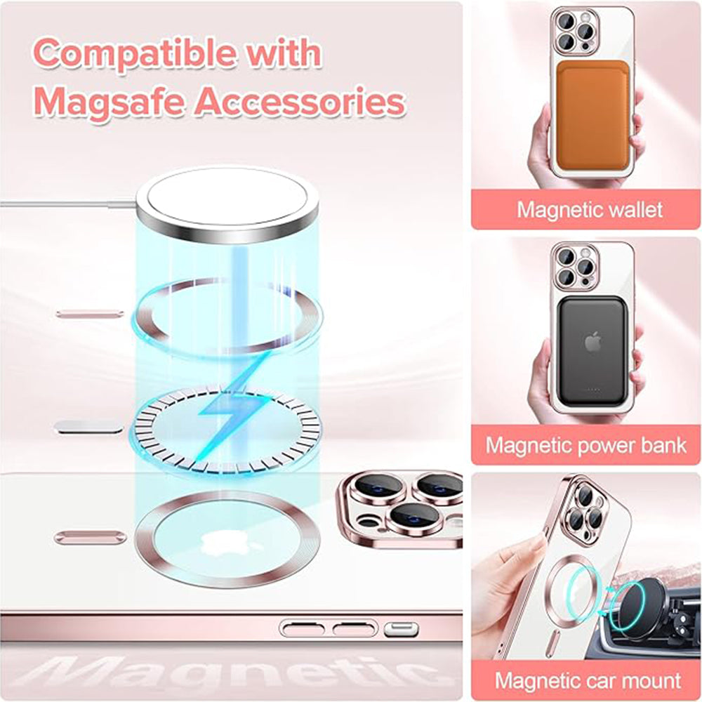 MagSafe-etui til Apple iPhone 13 Pro, Techsuit, Luxury Crystal, Pink