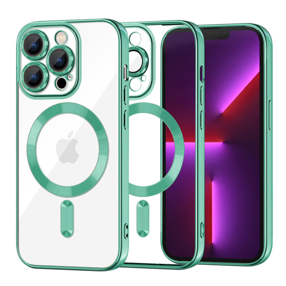 MagSafe-etui til Apple iPhone 13 Pro, Techsuit, Luxury Crystal, Lysegrøn