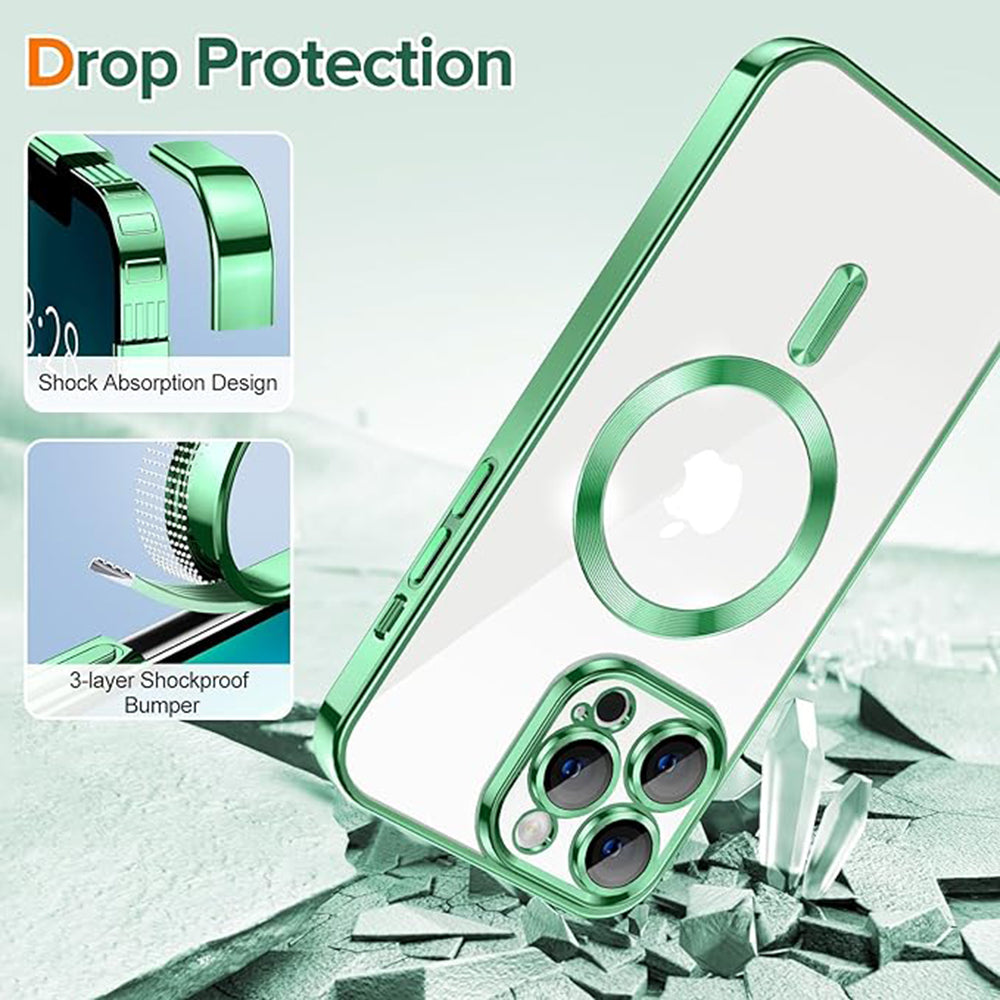 MagSafe-etui til Apple iPhone 13 Pro, Techsuit, Luxury Crystal, Lysegrøn