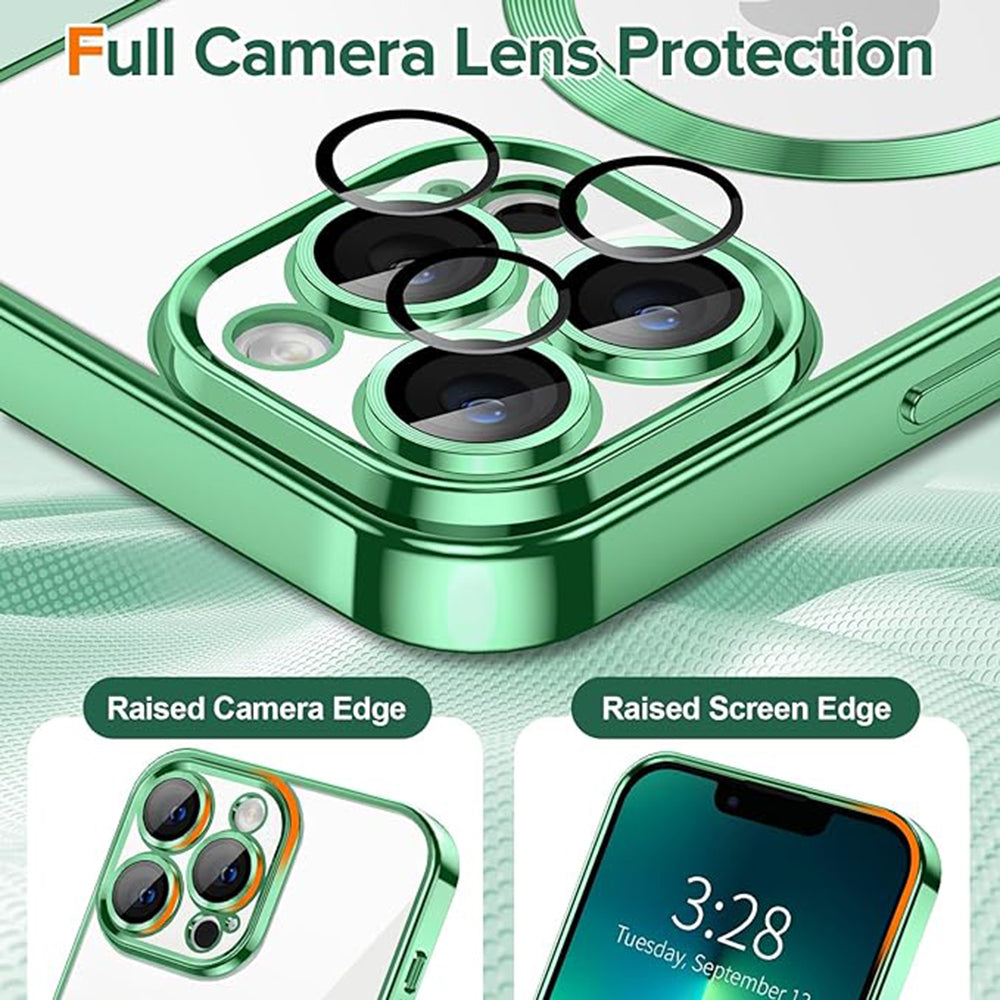 MagSafe-etui til Apple iPhone 13 Pro, Techsuit, Luxury Crystal, Lysegrøn