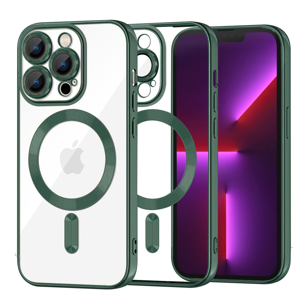 MagSafe-etui til Apple iPhone 13 Pro, Techsuit, Luxury Crystal, Mørkegrøn