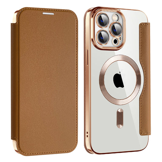 MagSafe-etui til Apple iPhone 13 Pro, Techsuit, SmartMag Book, Brun