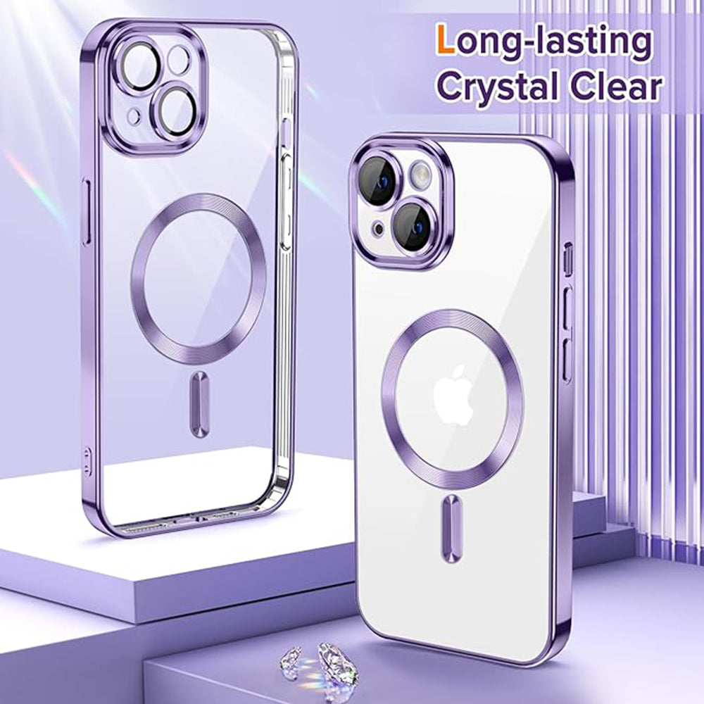 MagSafe-etui til Apple iPhone 13, Techsuit, Luxury Crystal, Lys lilla