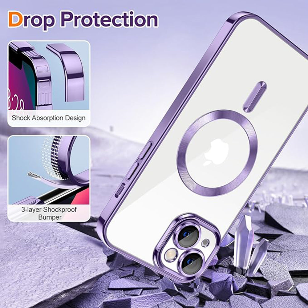 MagSafe-etui til Apple iPhone 13, Techsuit, Luxury Crystal, Lys lilla