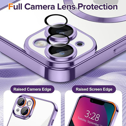 MagSafe-etui til Apple iPhone 13, Techsuit, Luxury Crystal, Lys lilla