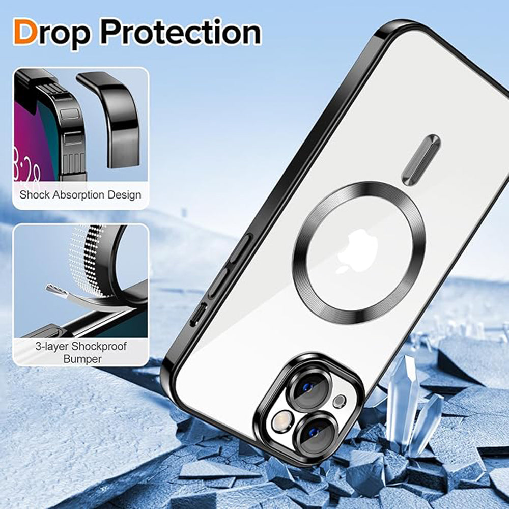 MagSafe-etui til Apple iPhone 13, Techsuit, Luxury Crystal, Sort