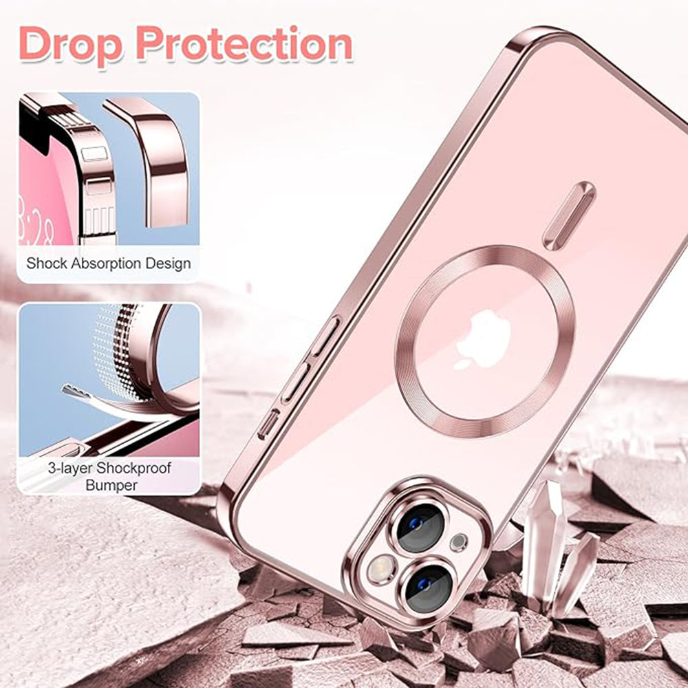 MagSafe-etui til Apple iPhone 13, Techsuit, Luxury Crystal, Pink