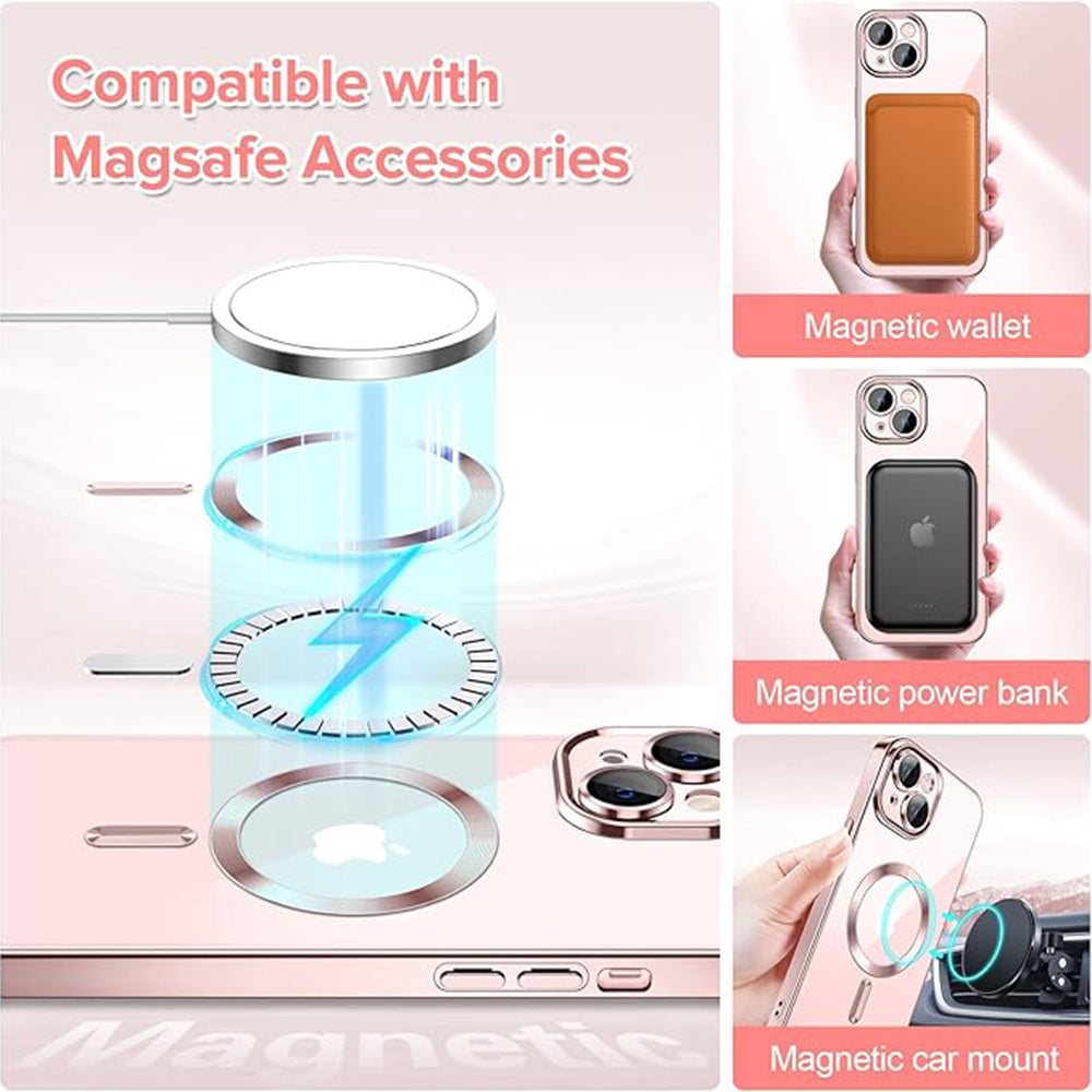 MagSafe-etui til Apple iPhone 13, Techsuit, Luxury Crystal, Pink