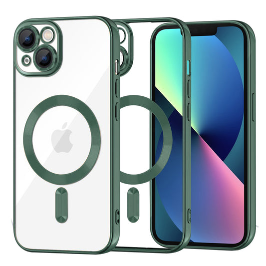 MagSafe-etui til Apple iPhone 13, Techsuit, Luxury Crystal, Mørkegrøn
