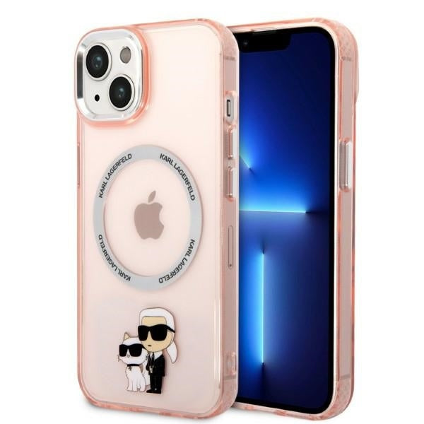 MagSafe cover til Apple iPhone 14, Karl Lagerfeld, Ikonik Karl & Choupette, Pink