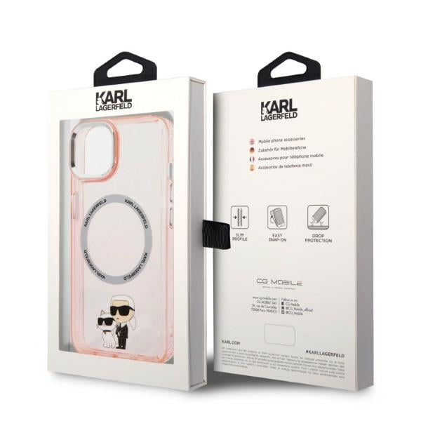 MagSafe cover til Apple iPhone 14, Karl Lagerfeld, Ikonik Karl & Choupette, Pink