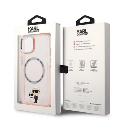 MagSafe cover til Apple iPhone 14, Karl Lagerfeld, Ikonik Karl & Choupette, Pink