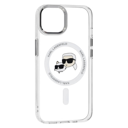 MagSafe cover til Apple iPhone 14, Karl Lagerfeld, IML Metal Karl & Choupette's Heads, Hvid