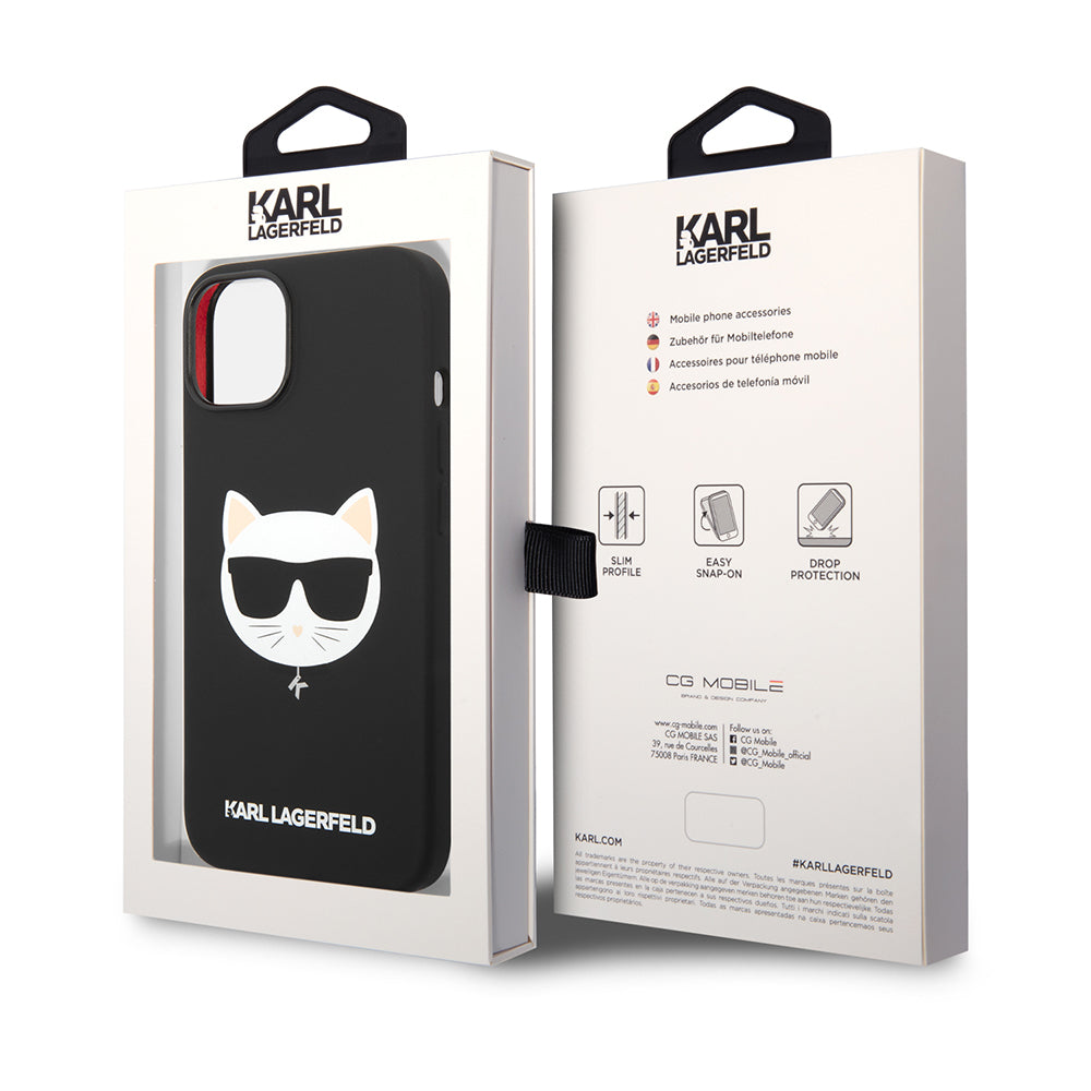 MagSafe cover til Apple iPhone 14 Plus, Karl Lagerfeld, Silicone Choupette's Head, Sort