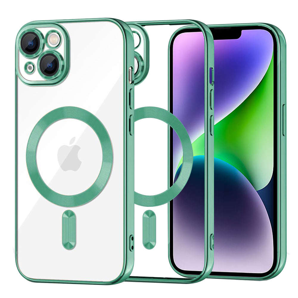 MagSafe-etui til Apple iPhone 14 Plus, Techsuit, Luxury Crystal, Lysegrøn