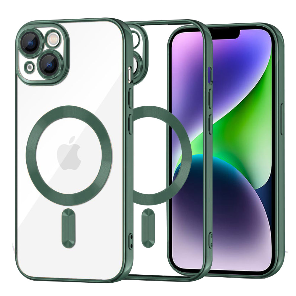 MagSafe-etui til Apple iPhone 14 Plus, Techsuit, Luxury Crystal, Mørkegrøn