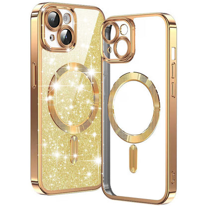 MagSafe-etui til Apple iPhone 14 Plus, Techsuit, Luxury Glitter, Guld