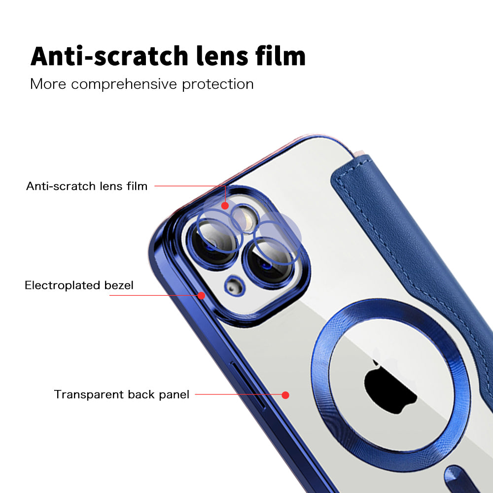 MagSafe-etui til Apple iPhone 14 Plus, Techsuit, SmartMag Book, Blå