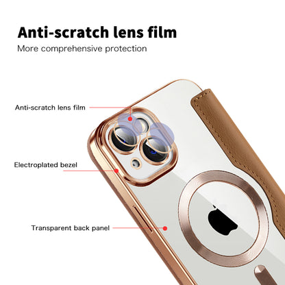 MagSafe-etui til Apple iPhone 14 Plus, Techsuit, SmartMag Book, Brun