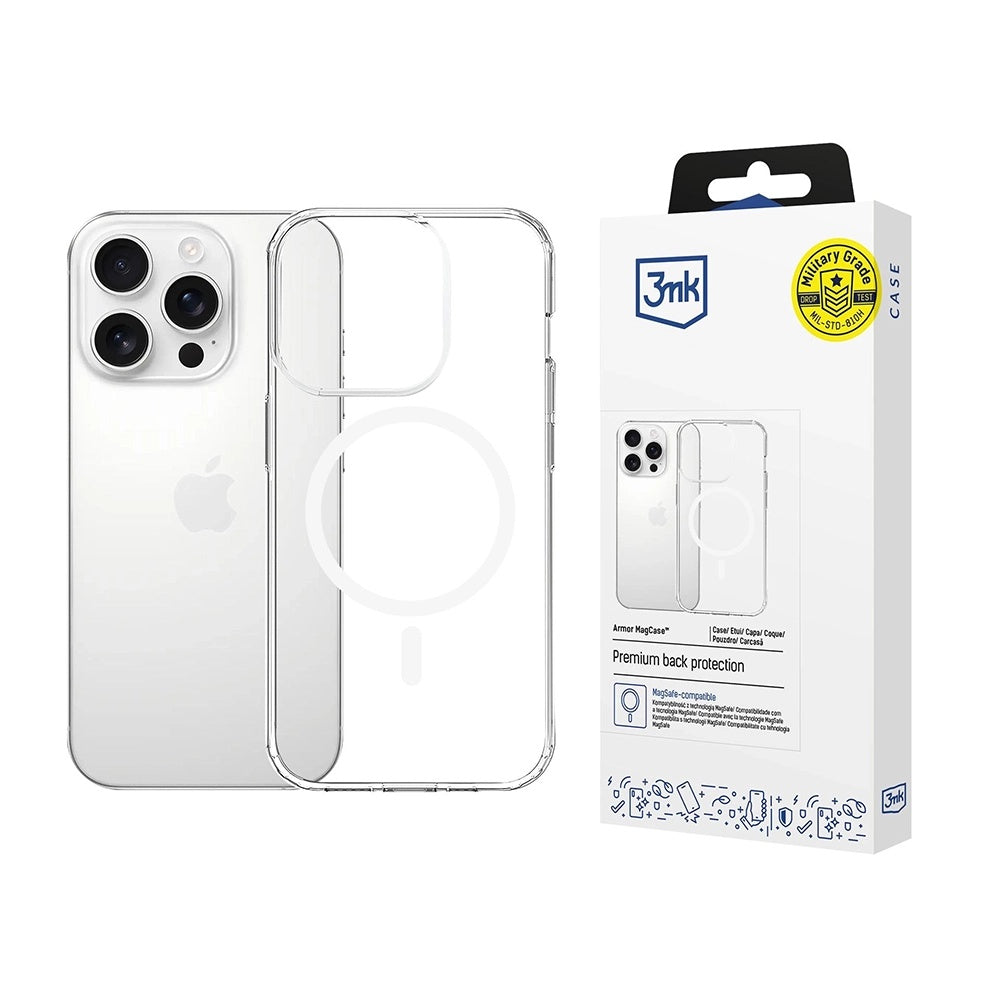 MagSafe-etui til Apple iPhone 14 Pro, 3MK, Armor MagCase, Transparent