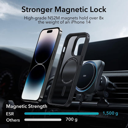 MagSafe-etui til Apple iPhone 14 Pro, ESR, Classic Hybrid, Sort Satin