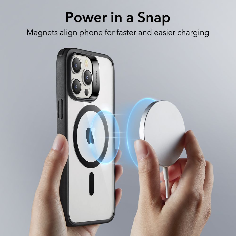 MagSafe-etui til Apple iPhone 14 Pro, ESR, Classic Hybrid, Sort Transparent